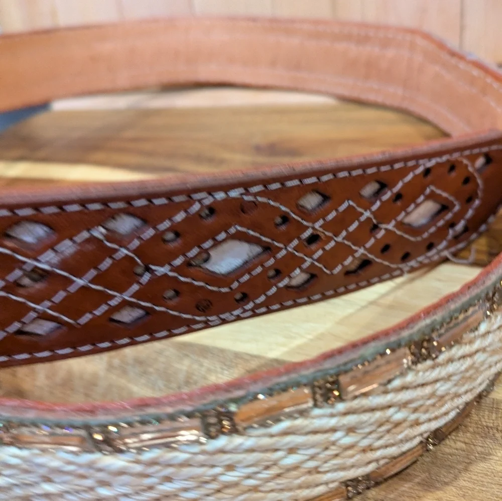 Brown Leather Men's Belt Size 40